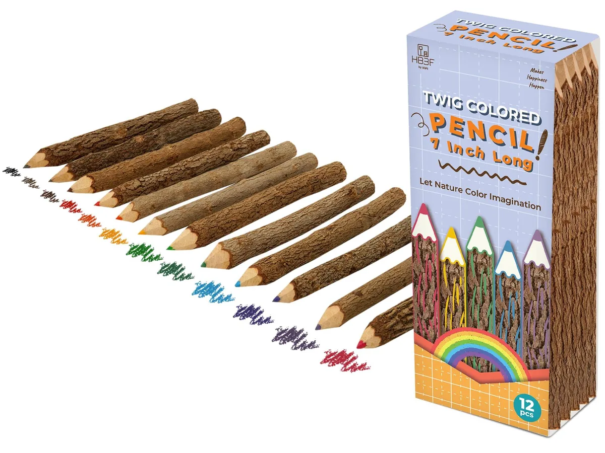 BSIRI PC12 12-Colour Bark Wood Pencil Set — product photo