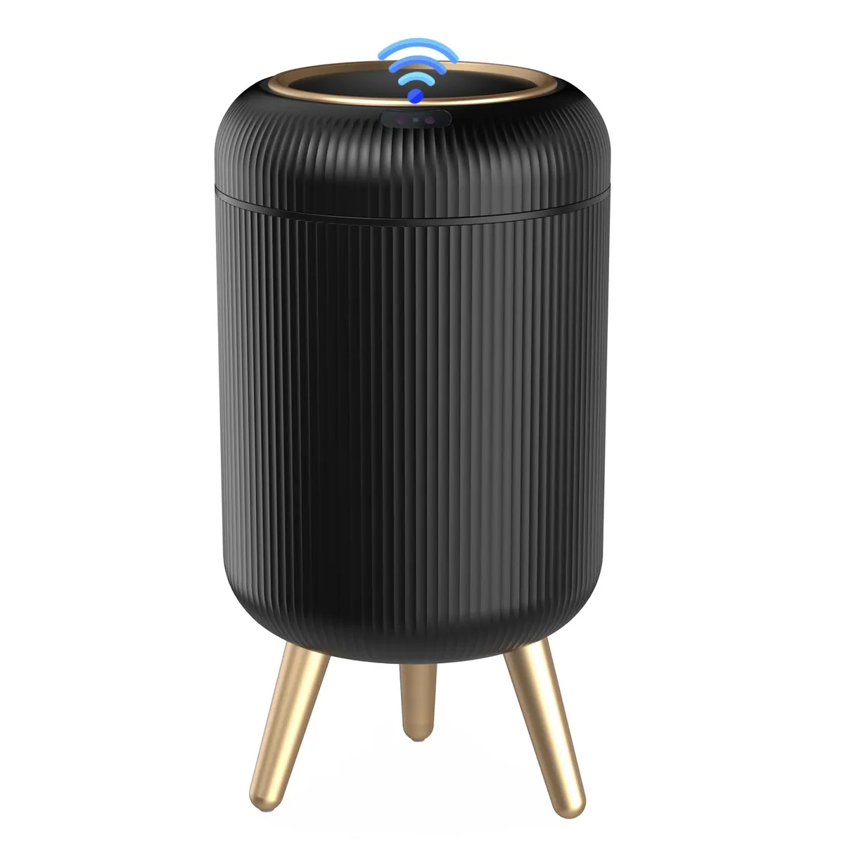 Baldwin 3 Gallon Touchless Trash Can 3 Pack White 16 inch 4.3 inch legs — product photo