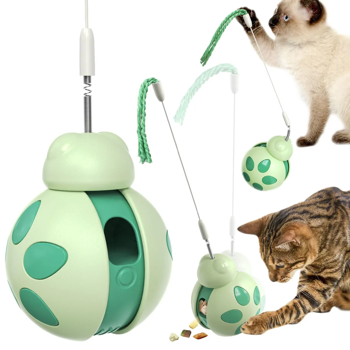 3MNSCD 3MNSCD Cat Treat Dispenser Tumbler Wand Toy Green .71 — product photo