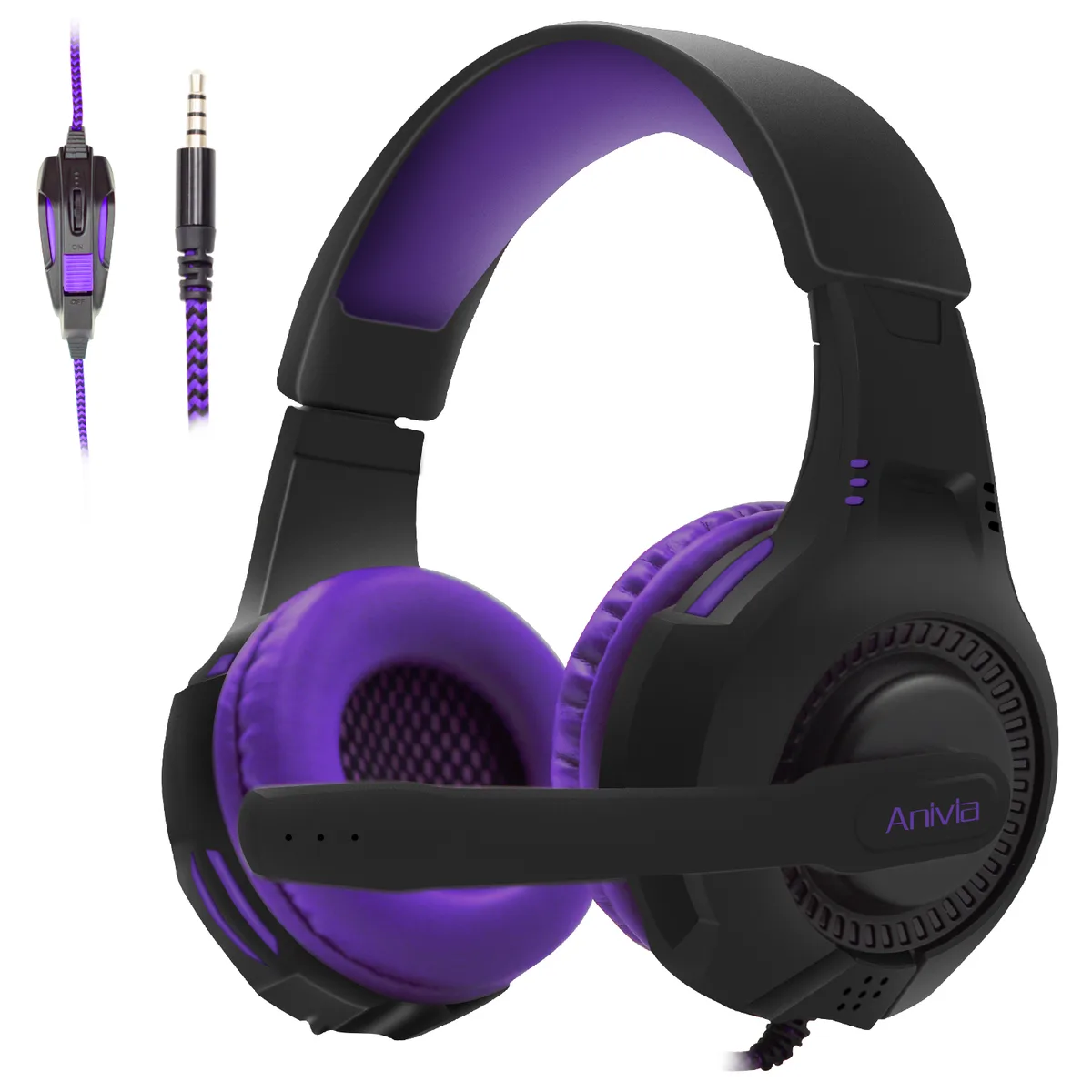 INMISS INMISS AH68 Purple Wired Headset 40mm 3.5mm — product photo