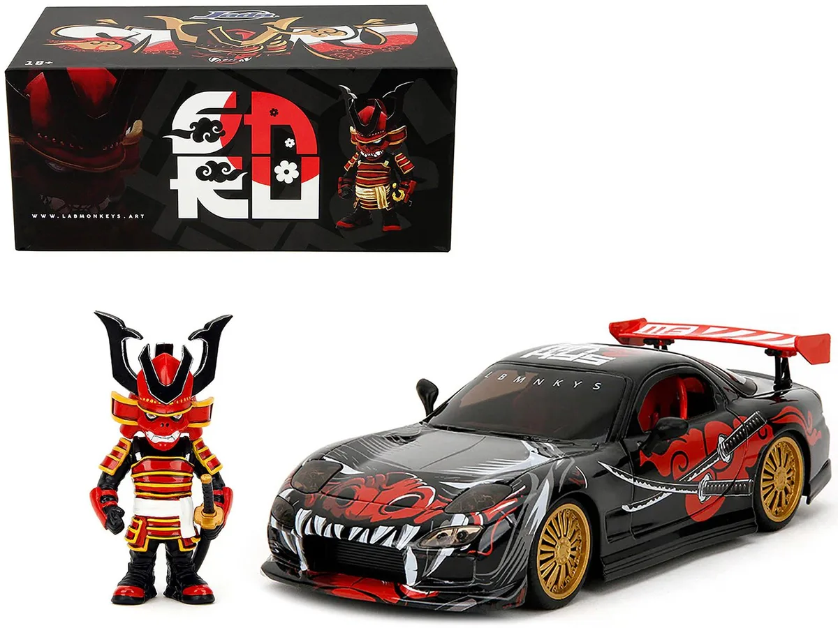 Jada Jada 1993 Mazda RX-7 1/24 Diecast Car Lab Monkeys Saru Figure — product photo