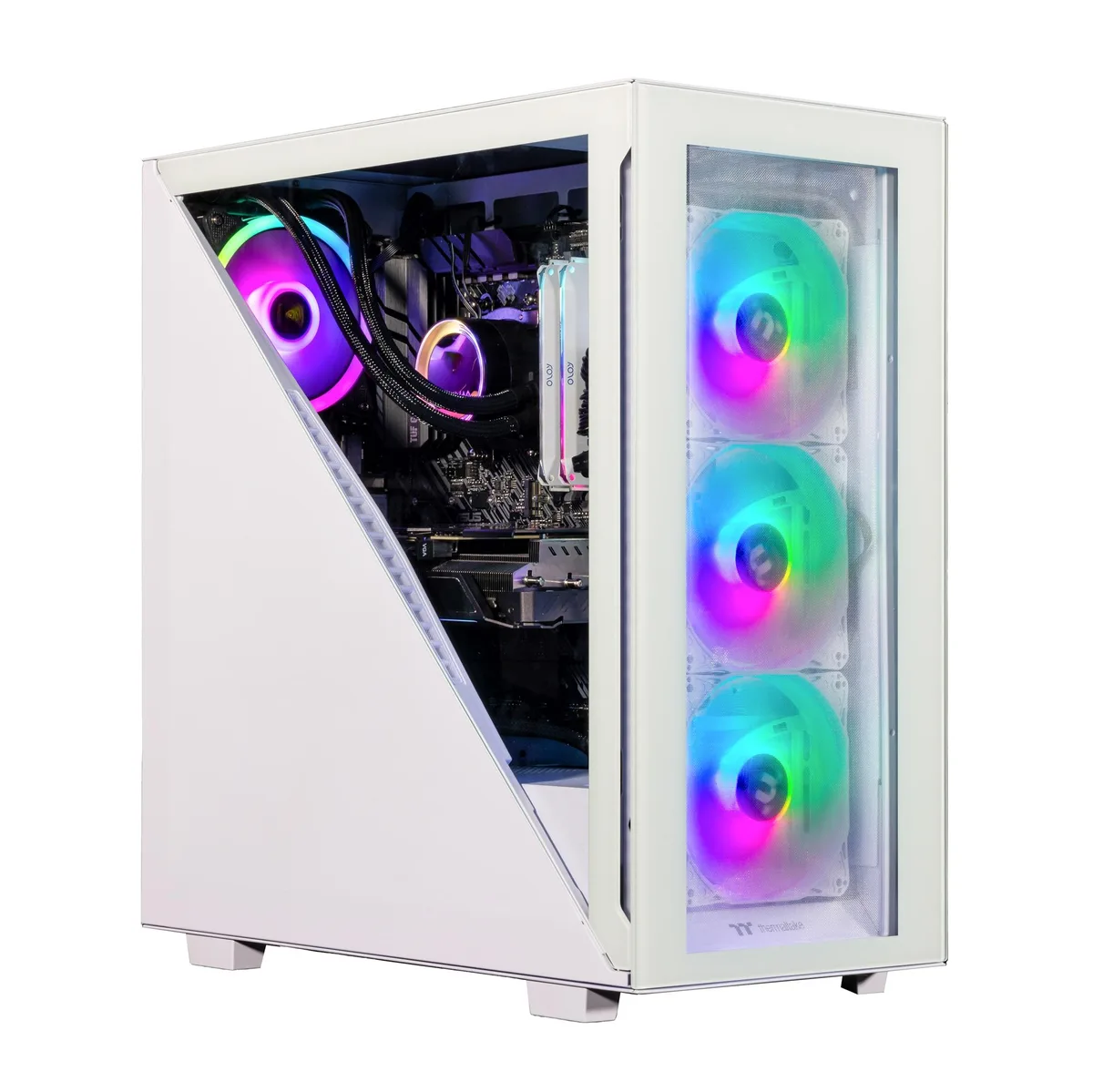 Velztorm Velztorm Gladio gaming PC Ryzen 9 5900X RTX 5070 Ti 32GB DDR4 2TB PCIe SSD 120mm AIO white — product photo