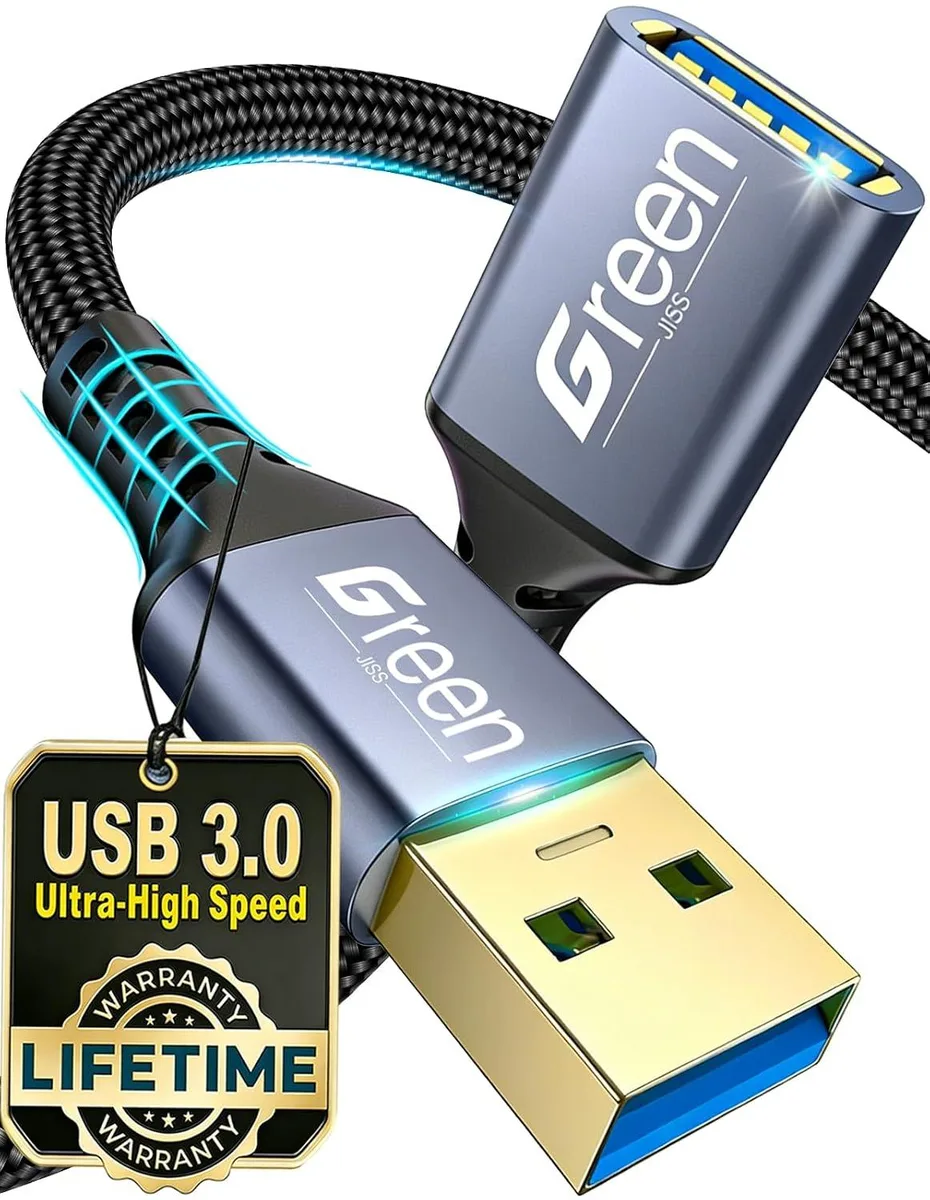 Kootion Kootion USB 3.0 Extension Cable 6.6FT 5Gbps Gold-Plated Braided — product photo
