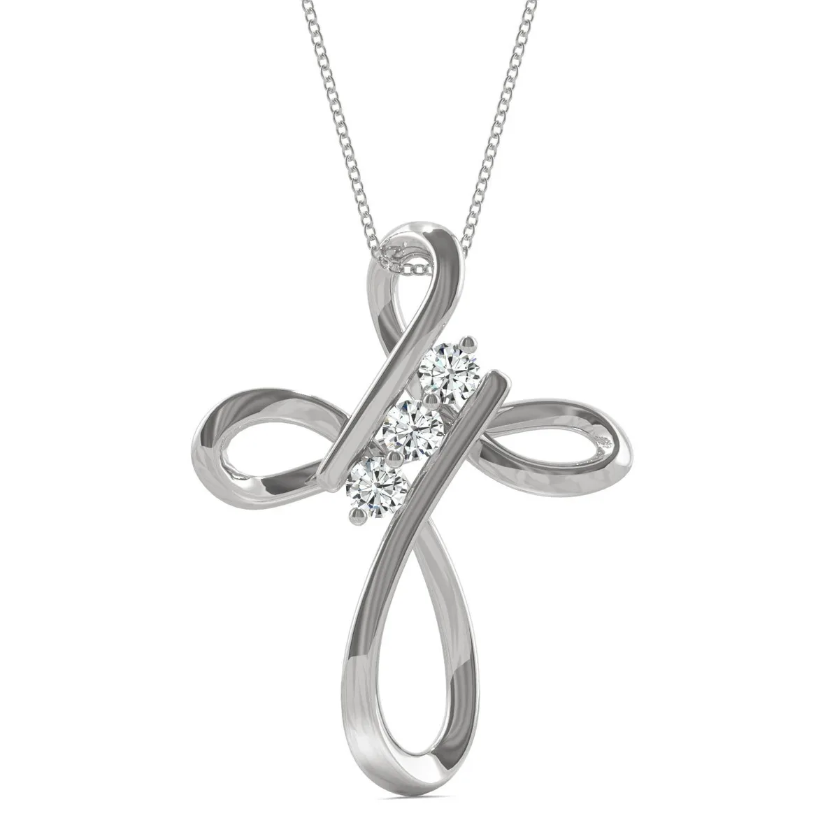Charles &amp; Colvard Charles &amp; Colvard 3mm Round Moissanite Pendant Necklace 0.30cttw DEW — product photo