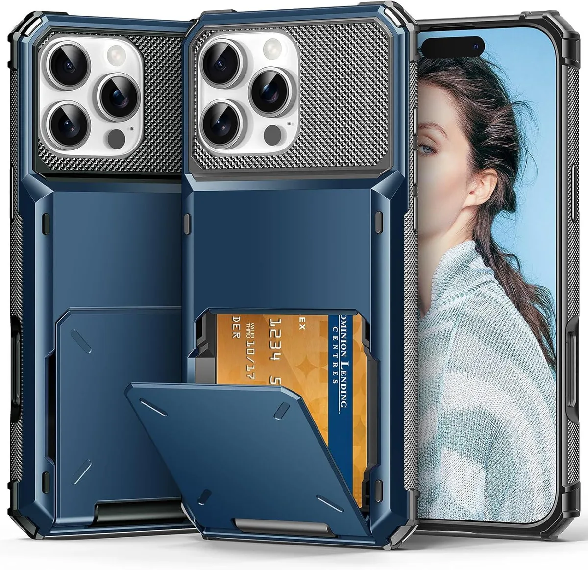 BONAEVER BONAEVER iPhone 16 Pro Max Wallet Case Blue — product photo