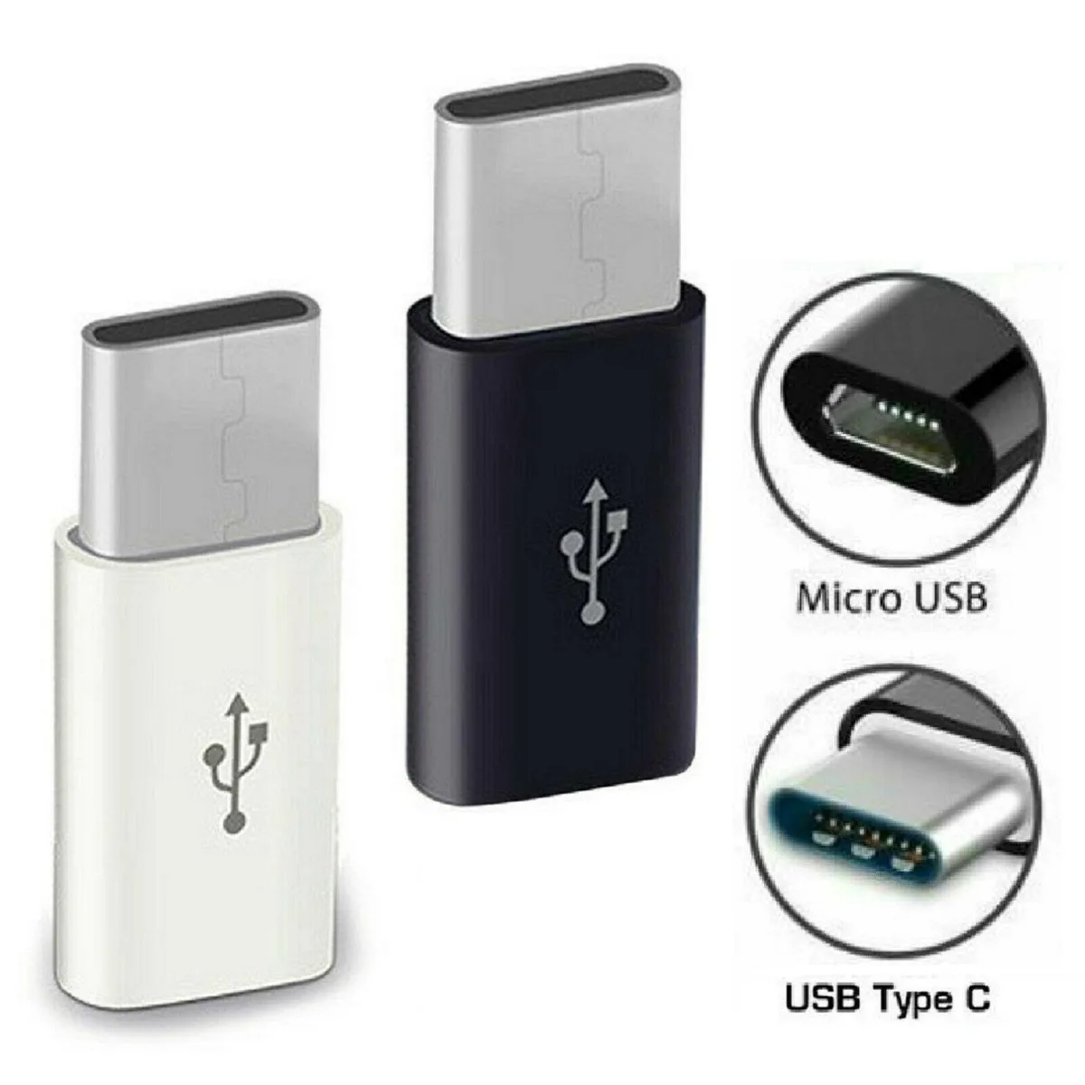 JacobsParts Inc. JacobsParts Inc. UBMUBC-A-WHT Micro USB Female to USB-C Male Adapter White — product photo