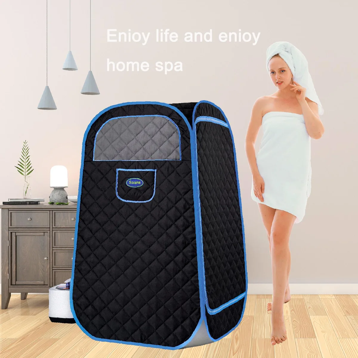 tuphen tuphen Portable Folding Steam Sauna 1000W 2.2L Black — product photo