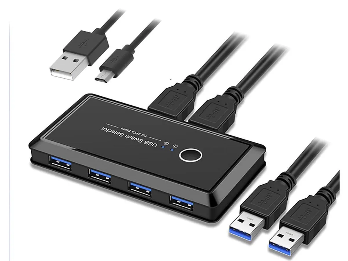 KEHIPI KEHIPI USB 3.0 KVM Switch 4 Port 2 Computer 1.5m Cable — product photo