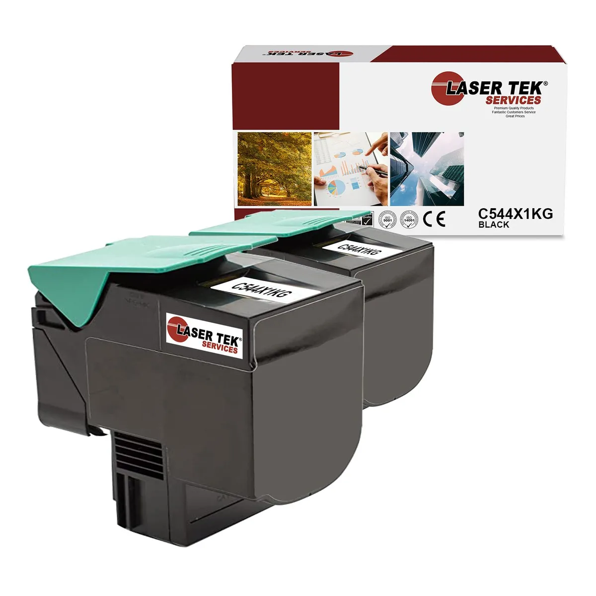 Laser Tek Services Laser Tek Services C544X1KG Black Toner Cartridge 2 Pack 6000 Pages — product photo