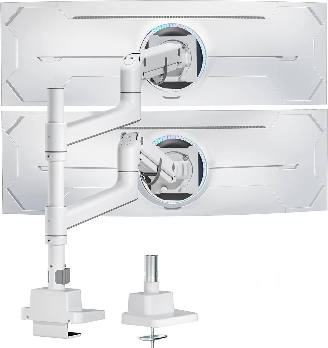BFKK BFKK Dual Monitor Arm 57" 59.4 lbs Vertical Stack White — product photo