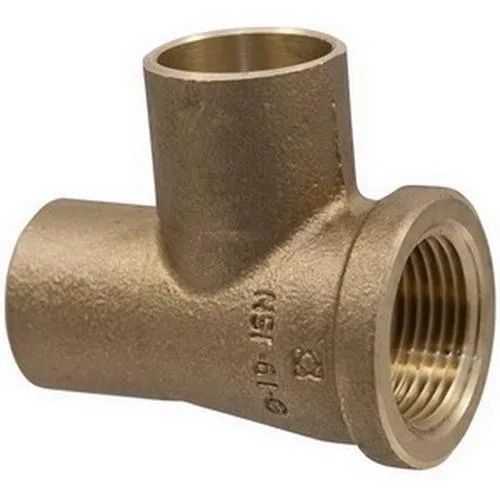 Nibco, Inc. Nibco, Inc. 714RR-LF Cast Bronze Reducing Tee 3/4 x 1/2 x 3/4 — product photo