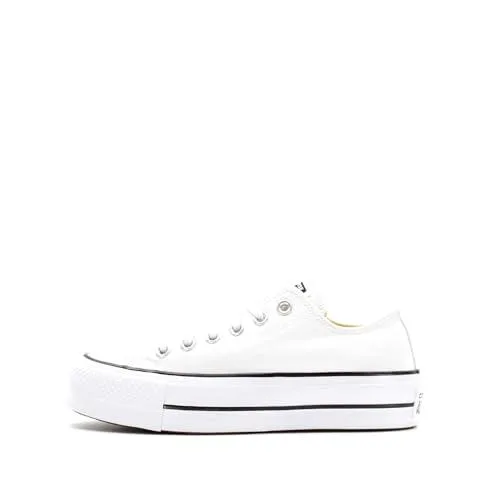 White canvas Chuck Taylor All Star Lift sneakers with 40mm platform sole