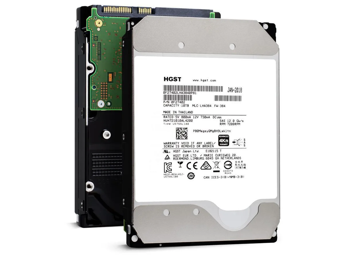 HGST HGST Ultrastar He10 10TB 7200RPM SAS 12Gbps 256MB 3.5-inch internal hard drive — product photo