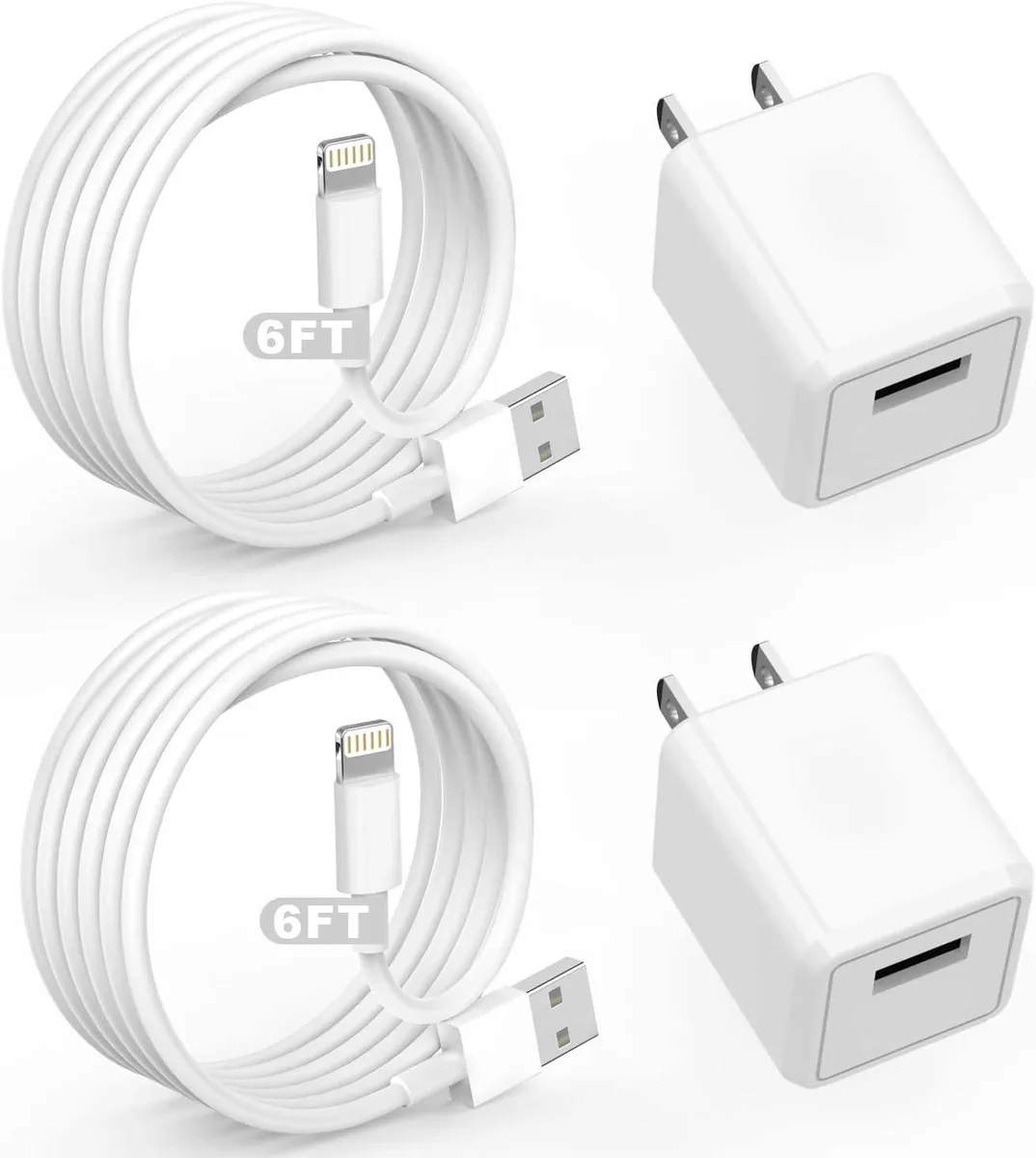 ONITOON ONITOON 2-Pack 5W USB Wall Charger 6FT Lightning Cable — product photo
