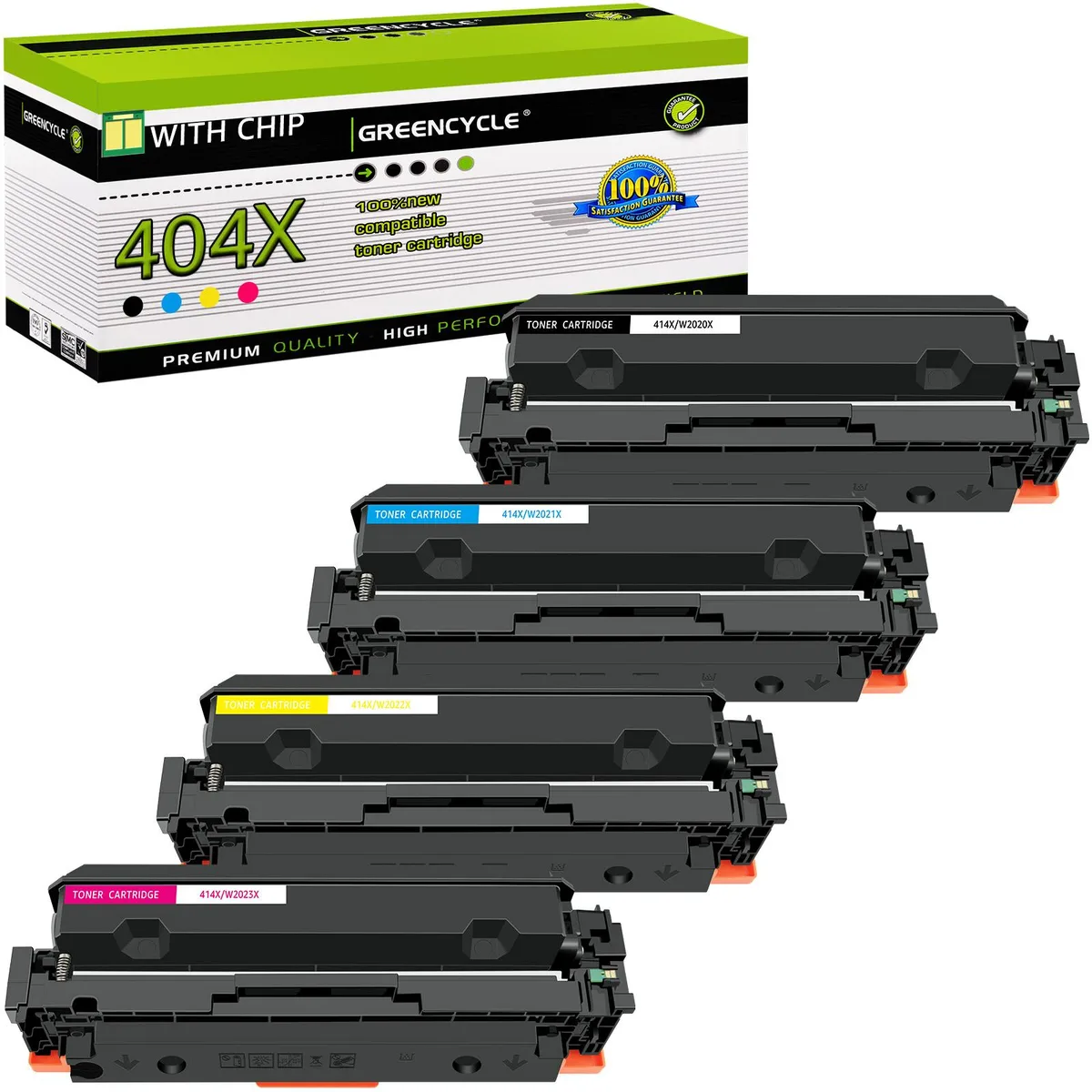 GREENCYCLE GREENCYCLE 414X 4-pack toner cartridges W2020X W2021X W2022X W2023X — product photo