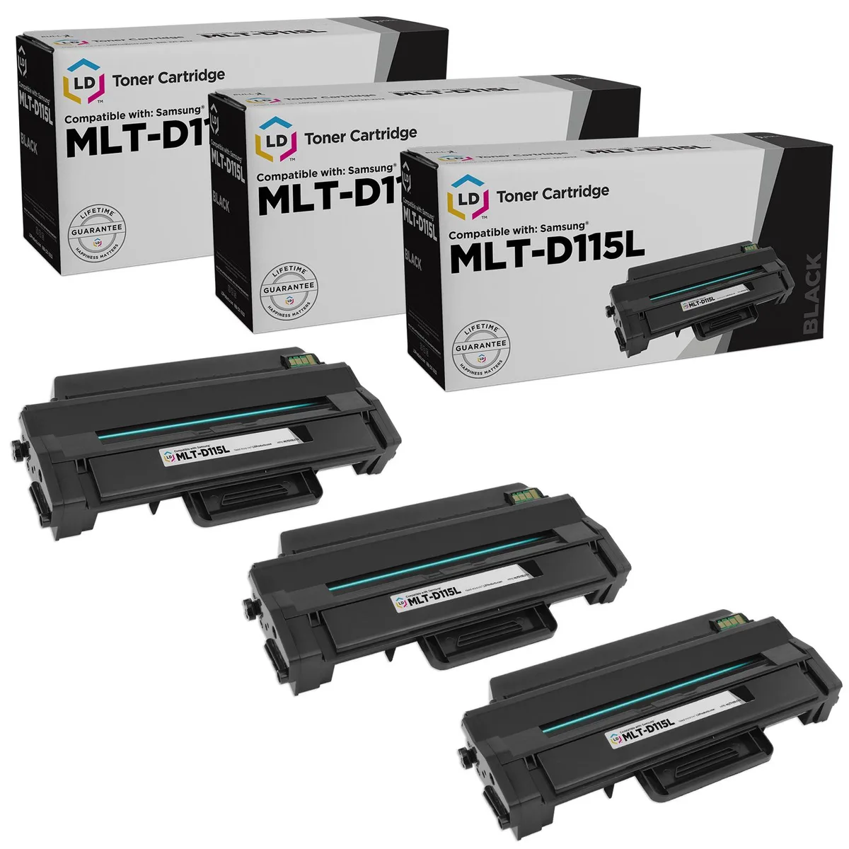 LD Products LD Products MLT-D115L Black Toner Cartridge 3-Pack — product photo