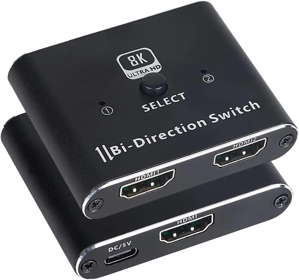LUOM LUOM OZ8AB 8K HDMI 2.1 Bi-Directional Switch 2x1/1x2 48Gbps Black — product photo