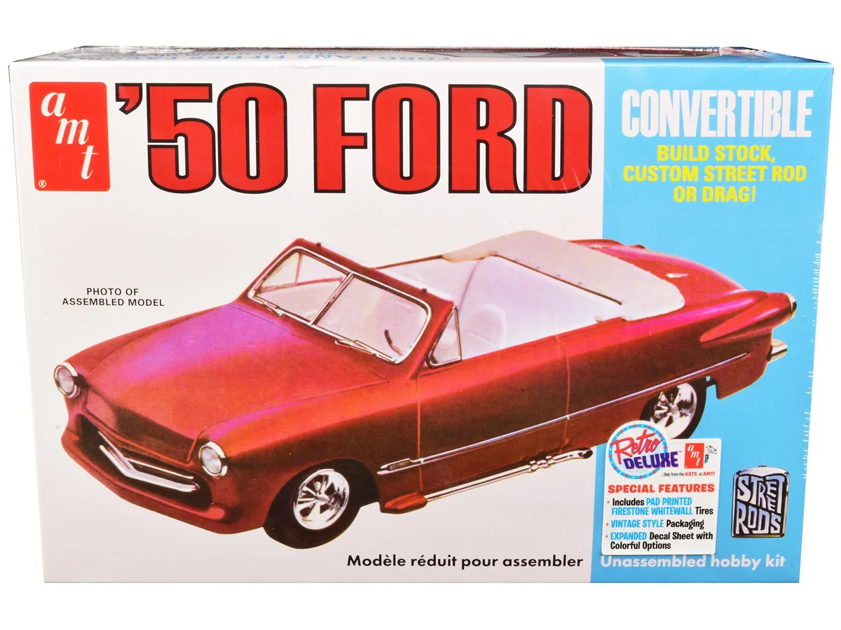 AMT AMT AMT1413 1/25 Scale 1950 Ford Convertible Street Rods 3-in-1 Hobby Collectible — product photo