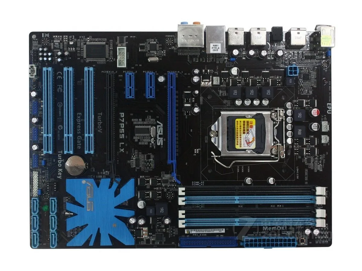 ASUS ASUS P7P55 LX LGA 1156 Intel P55 16GB DDR3 ATX motherboard — product photo