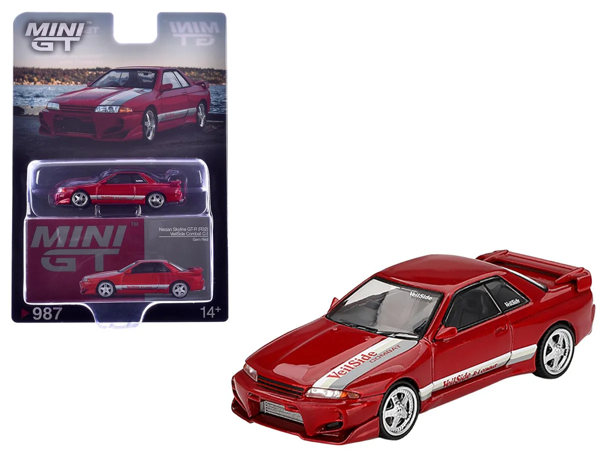 Mini GT Mini GT Nissan Skyline GT-R (R32) RHD Veilside Combat C-I Gem Red Metallic 1/64 — product photo