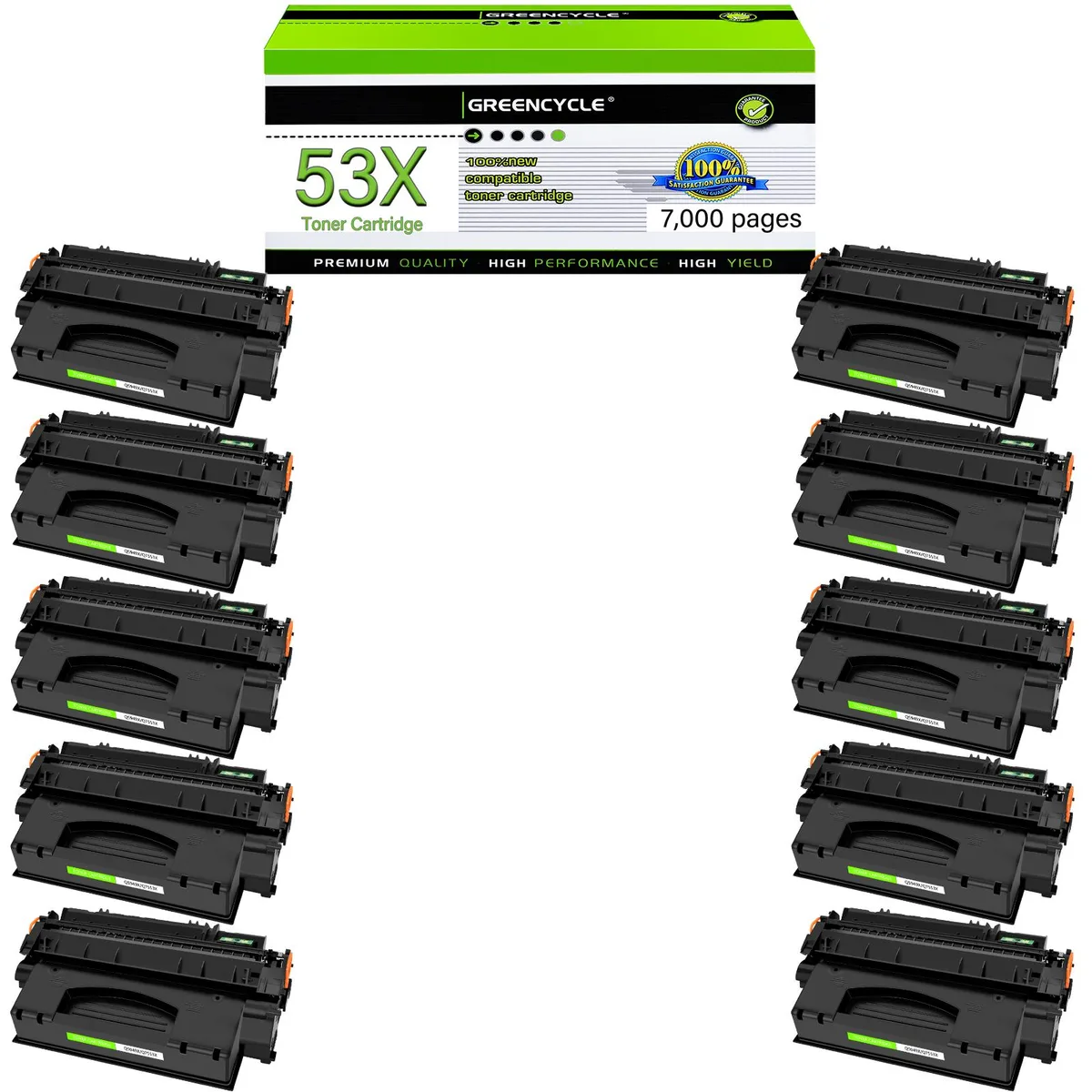 GREENCYCLE GREENCYCLE Q7553X toner cartridge 10 pack black 7000 pages — product photo