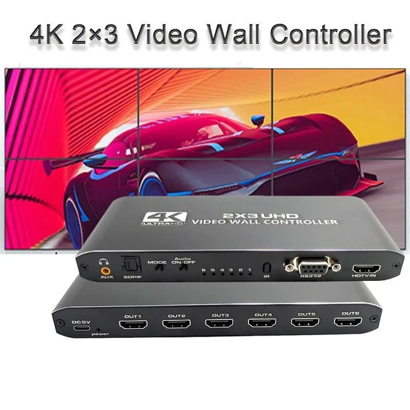 LUOM LUOM OZJP3 2x3 HDMI Video Wall Controller 14 Modes 180º Rotation video switch — product photo
