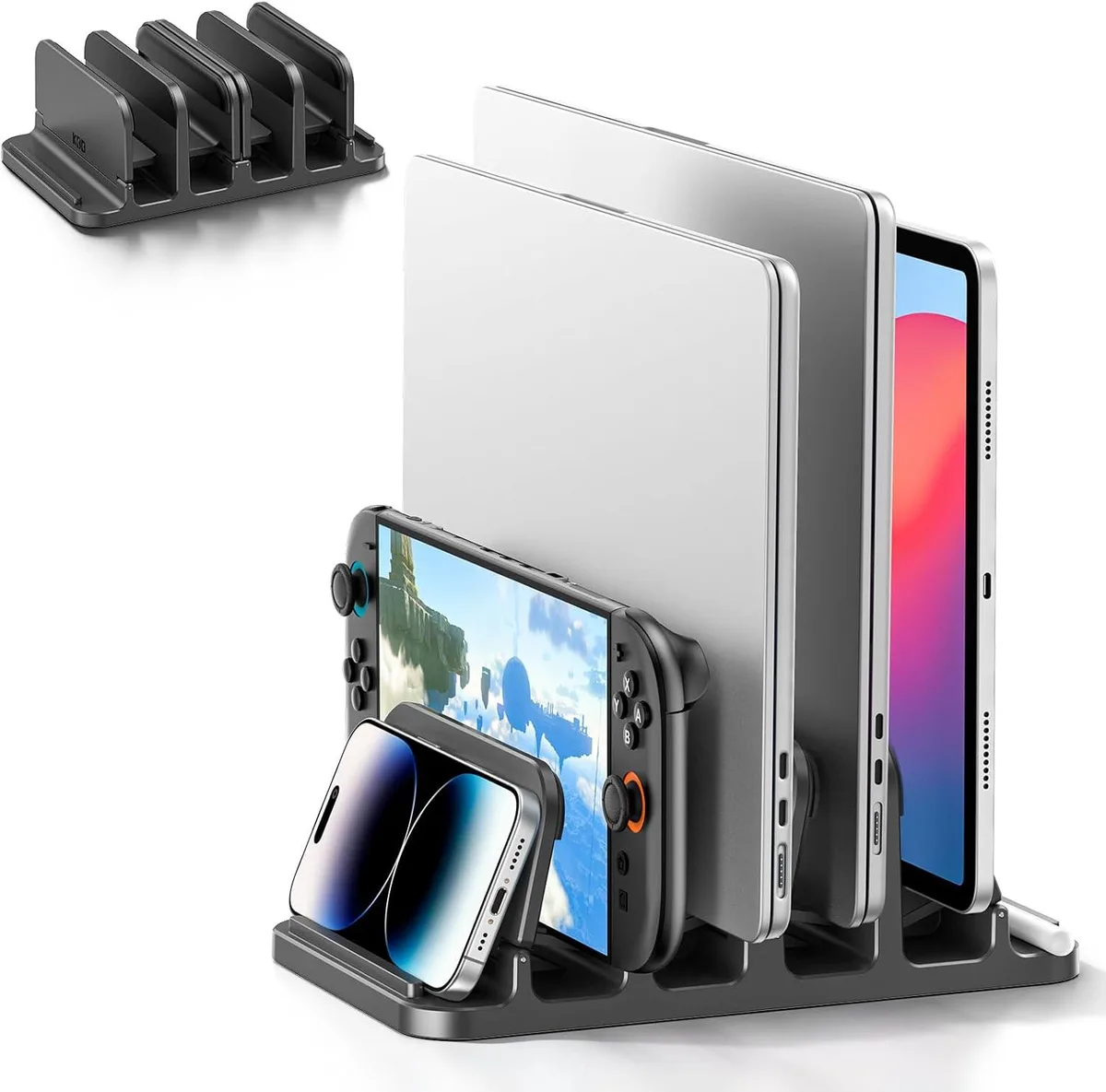 Emazne Emazne 4-Slot Vertical Laptop Stand Gravity Locking 6-in-1 — product photo