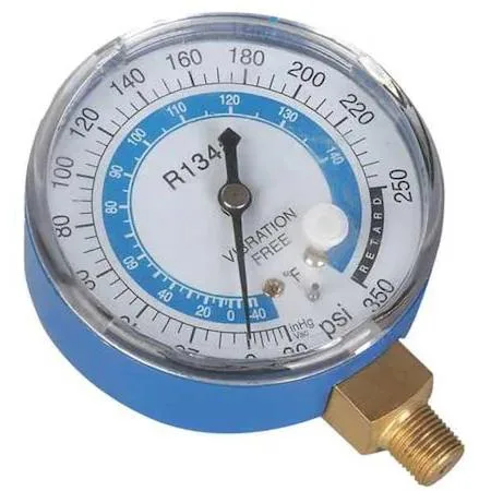 Blue low-side HVAC gauge with 2-3/4 inch dial and 350 psi scale
