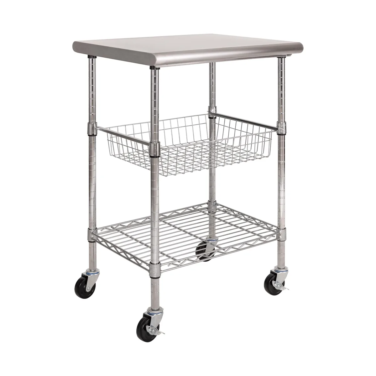  Baldwin SHE18321 Commercial Kitchen Cart 24" W x 20" D Stainless-Steel Top NSF — product photo