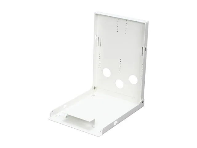 Metal wall-mount bracket for UPS units, rectangular with mounting holes
