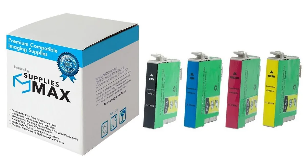 SuppliesMax SuppliesMax T088120BCS Inkjet Combo Pack (BK/C/M/Y) 180 Pages — product photo