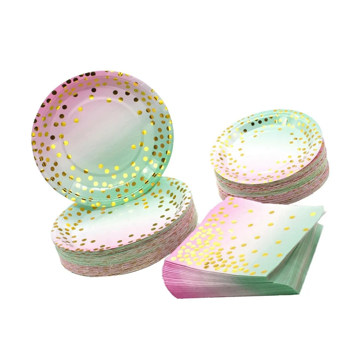 Altatac Altatac Elegant Plate Set 150 pcs Purple to Teal party supply — product photo
