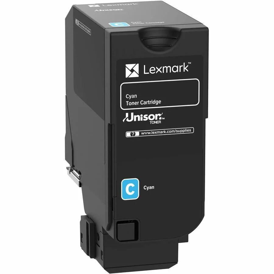 Lexmark cyan toner cartridge in rectangular box