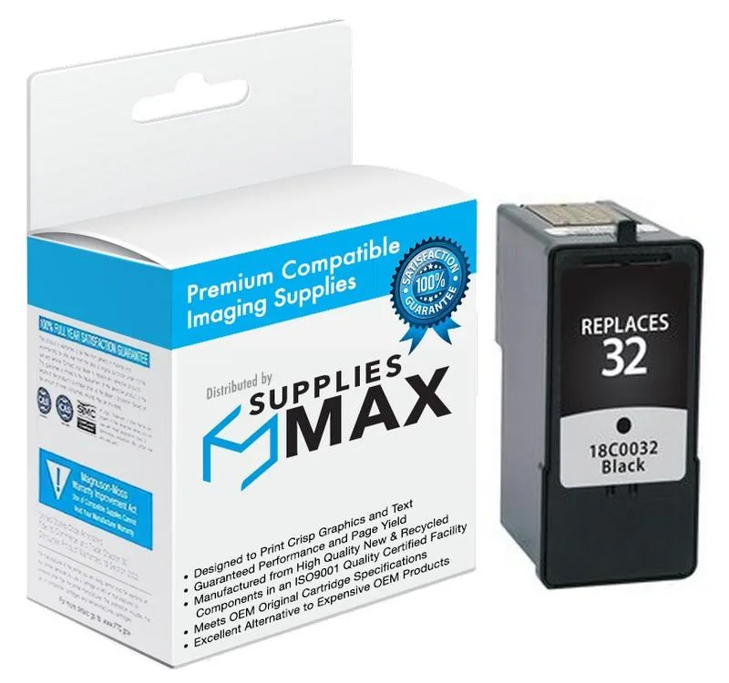 SuppliesMax SuppliesMax Lexmark 18C0032 Black Inkjet Cartridge 200 Pages — product photo