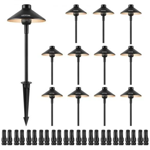 VEVOR VEVOR 12 Pack Low Voltage Landscape Path Lights 3W 210LM 12V-24VAC/DC 3000K IP66 — product photo
