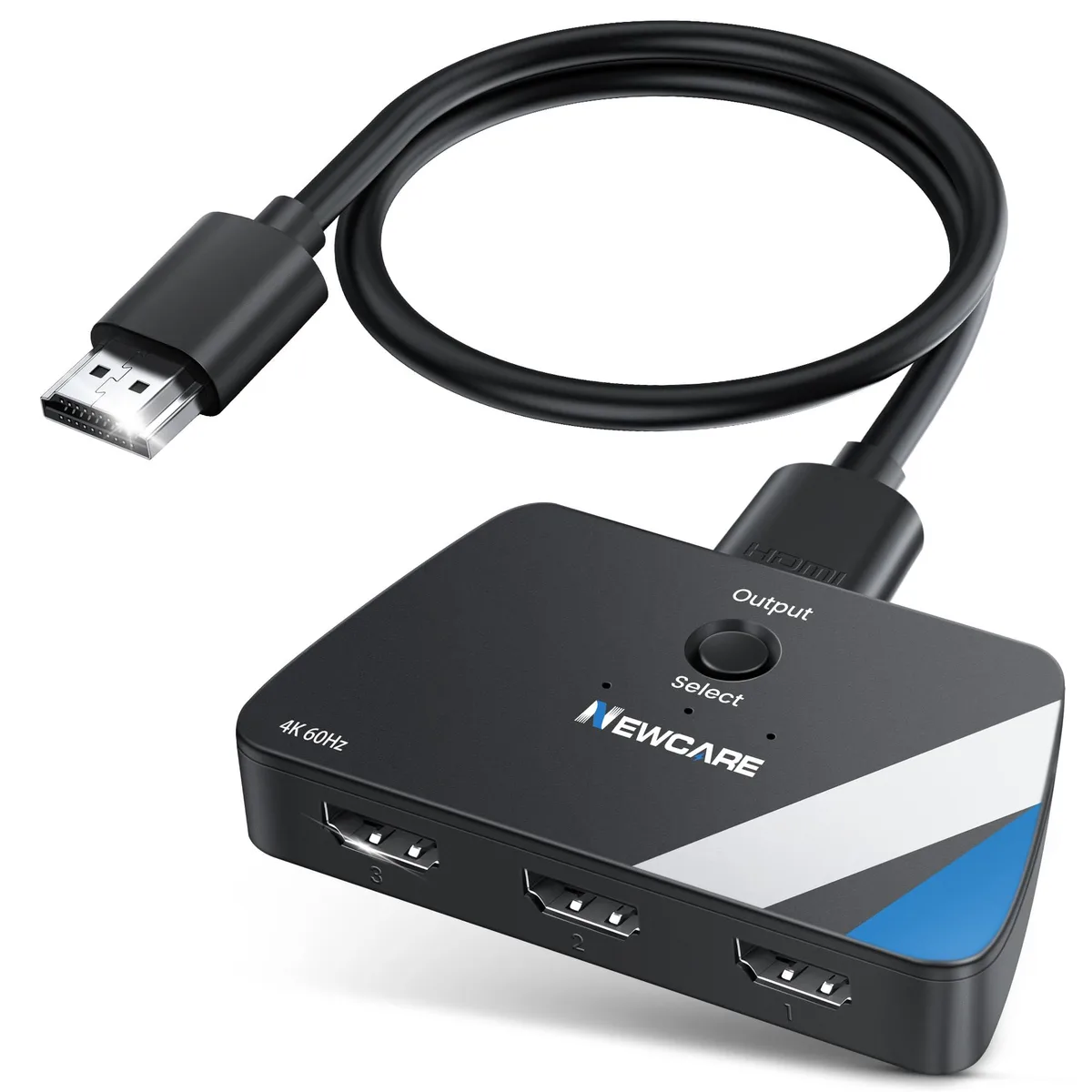  NEWCARE HDMI Switch 3 in 1 Out 4K@60Hz HDMI 2.0 Splitter 2.6ft Cable 3-Port Selector 4K 30Hz — product photo