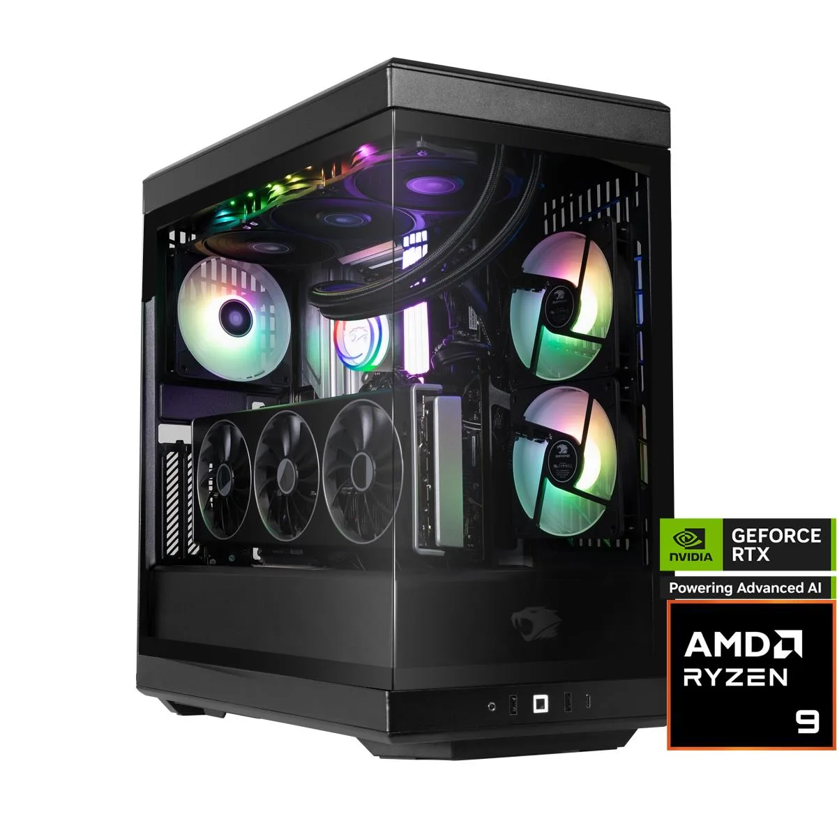 iBUYPOWER iBUYPOWER Y40BA9N5801 Gaming PC AMD Ryzen 9 9900X RTX 5080 16GB 32GB DDR5 2TB NVMe — product photo