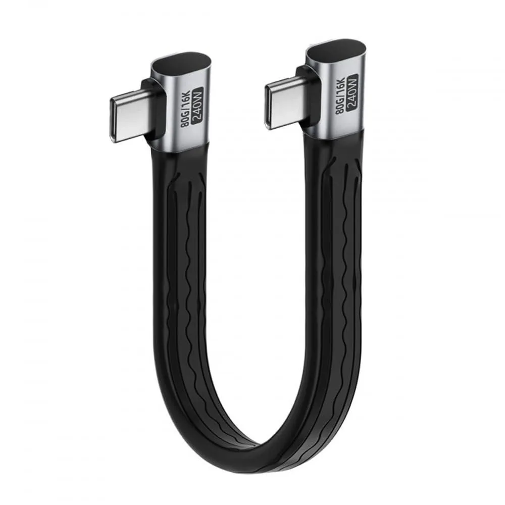 Fervit Fervit Dual Right Angled USB5.0 80Gbps Flat Slim FPC Cable 13cm — product photo