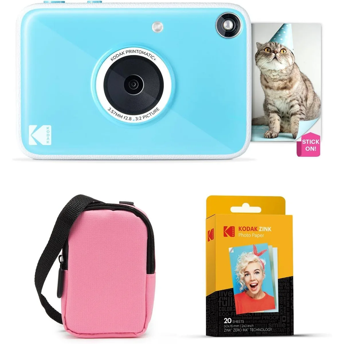 Kodak Kodak Printomatic+ Instant Film Camera Bundle (Blue) 10MP 20pk Paper — product photo