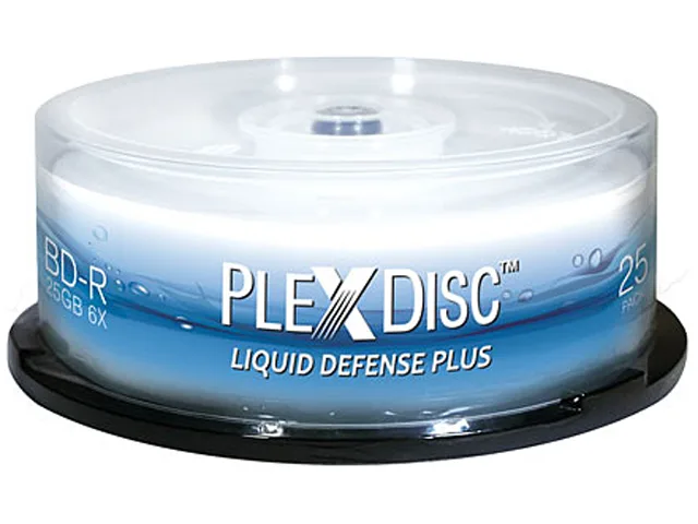 PlexDisc Inc. PlexDisc Inc. 633-C13 25GB 6X BD-R Glossy White Inkjet Hub Printable 25 Pack Spindle blu-ray media — product photo