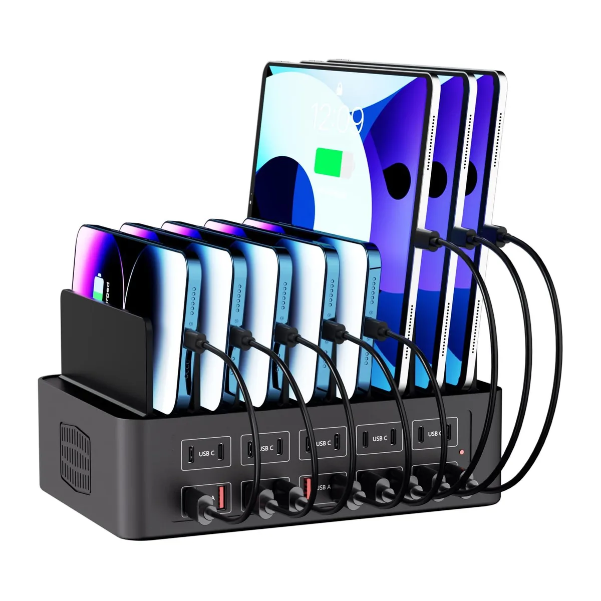 Yoodarmx 20-Port USB Charging Station 150W Black — product photo