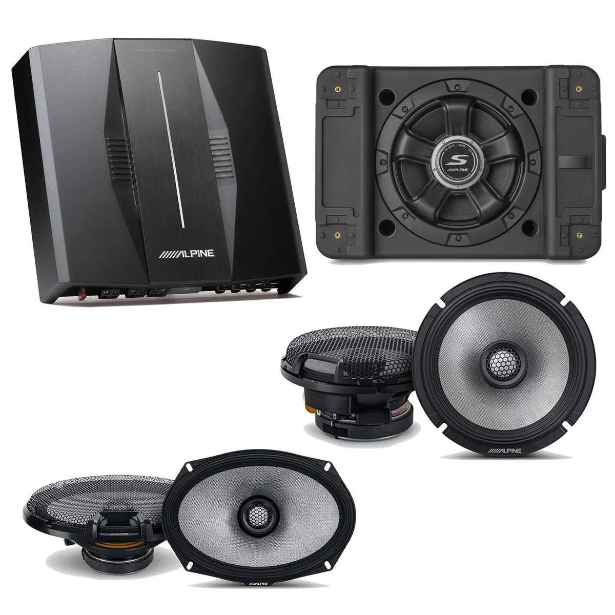 Alpine Alpine OPTIM8 8-Channel Amplifier Bundle with 10" Subwoofer, 6.5" &amp; 6x9" Speakers — product photo