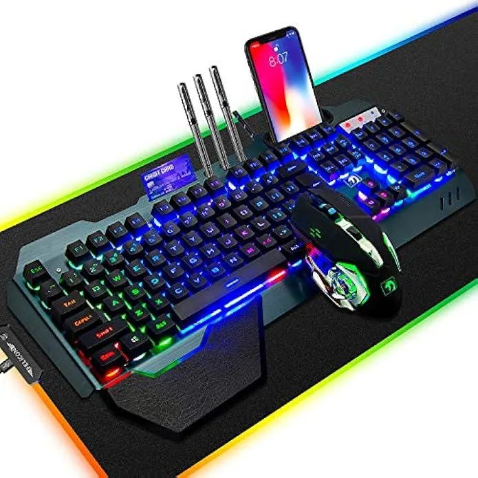 TAURKENAM TAURKENAM Gaming Keyboard with Magnetic Wrist Rest and Phone Holder — product photo