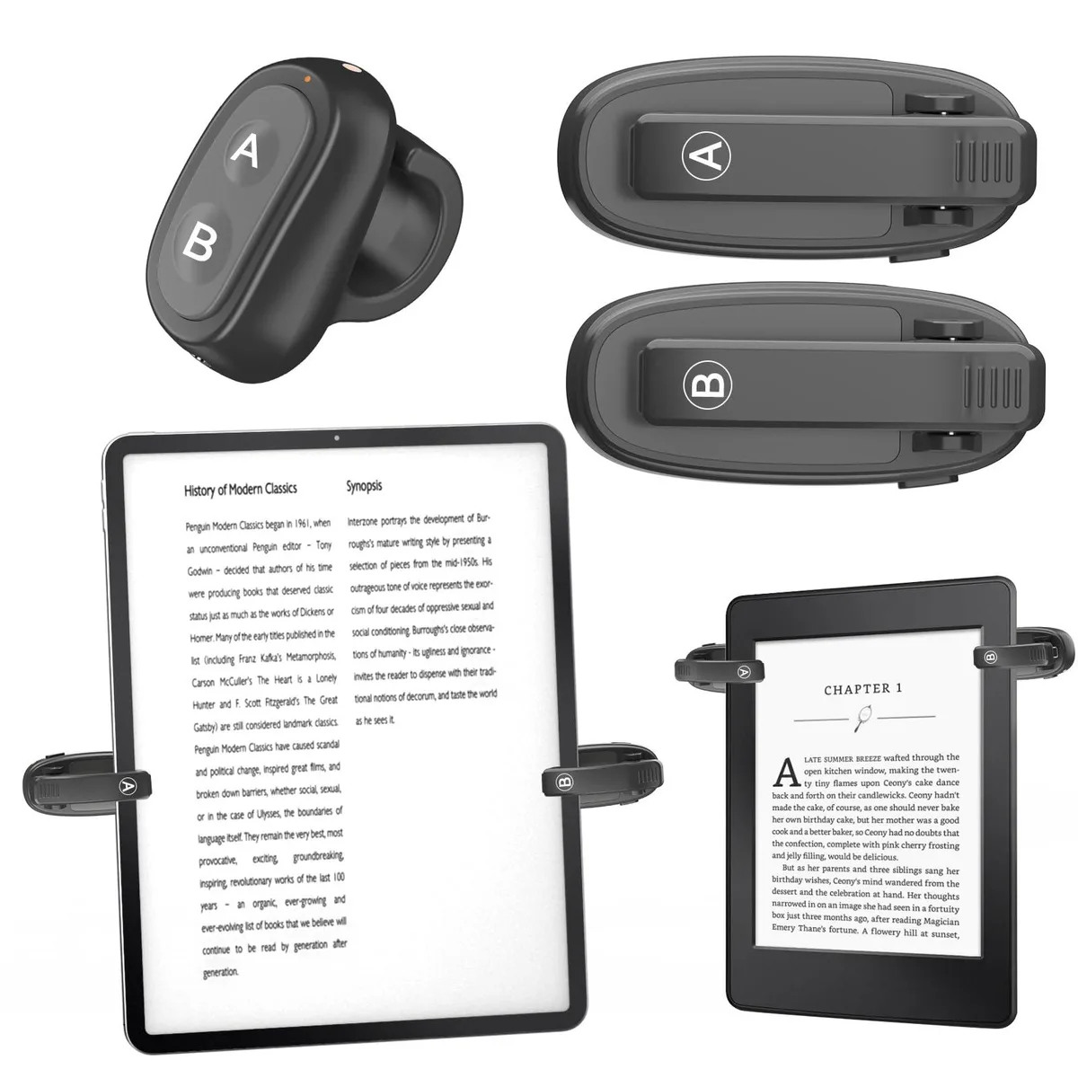 SSPONT GX37 Page Turner Remote 2 Clips Black — product photo