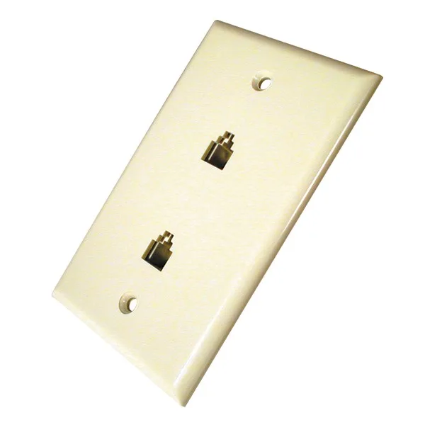 CONNECT IT CONNECT IT 20-520WH White Flush Mount Modular Phone Duplex Jack Wall Plate — product photo