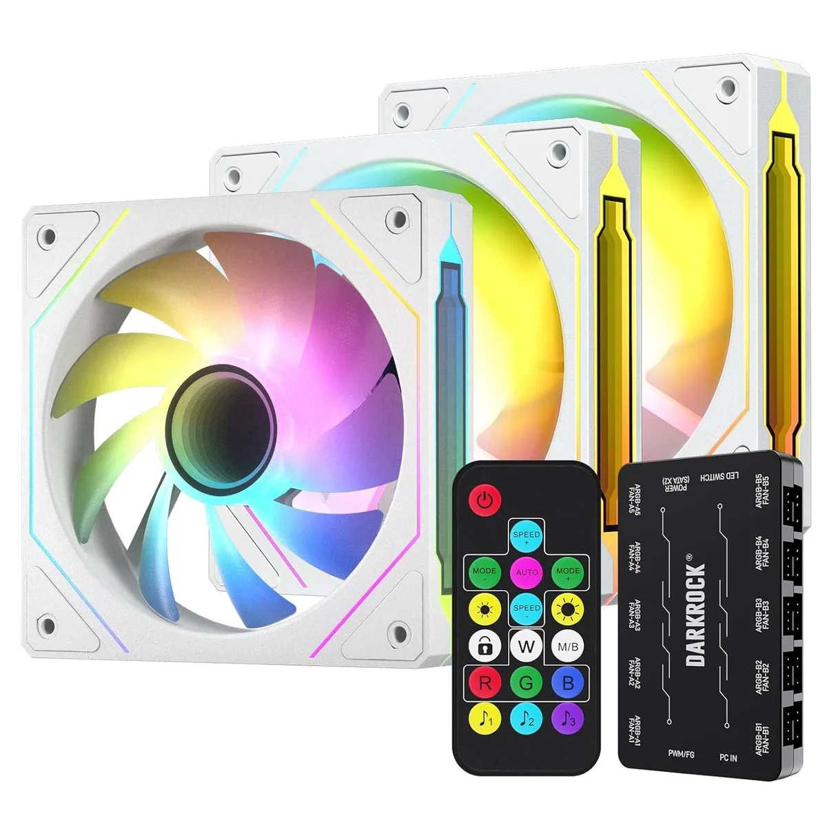 DARKROCK DARKROCK F120 3in1 120mm Infinite Mirror Case Fans White — product photo
