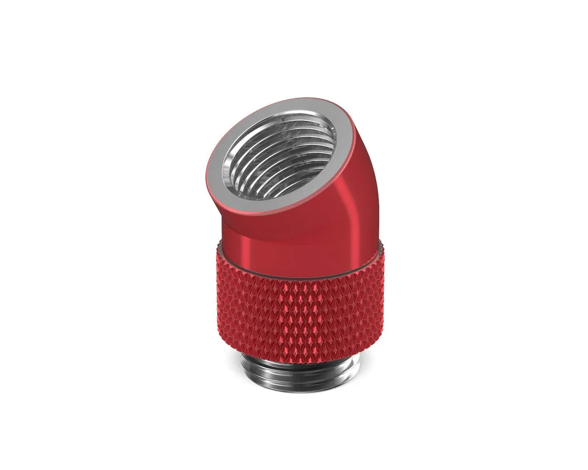 PrimoChill PrimoChill Male to Female G1/4 30 Degree Rotary Elbow Fitting Candy Red diy cooling — product photo