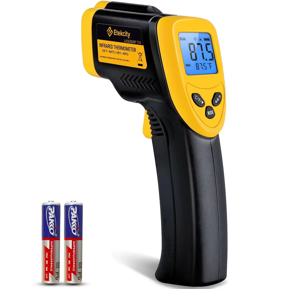  Etekcity Lasergrip 774 Infrared Thermometer Yellow — product photo