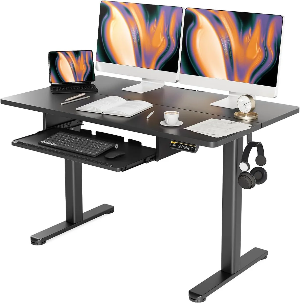 BFKK BFKK 48" Standing Desk with Keyboard Tray Black — product photo