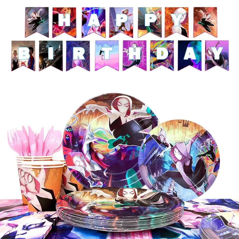 InBoxxarty InBoxxarty 114 Pcs Spider Gwen Party Tableware Set — product photo